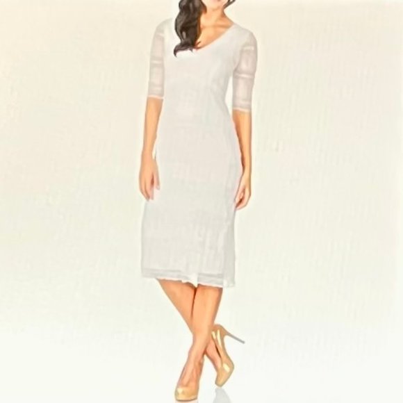 Rabbit Rabbit Rabbit Dresses & Skirts - Rabbit Rabbit Rabbit Lacy Sheath Dress in White (14P) New With Tag